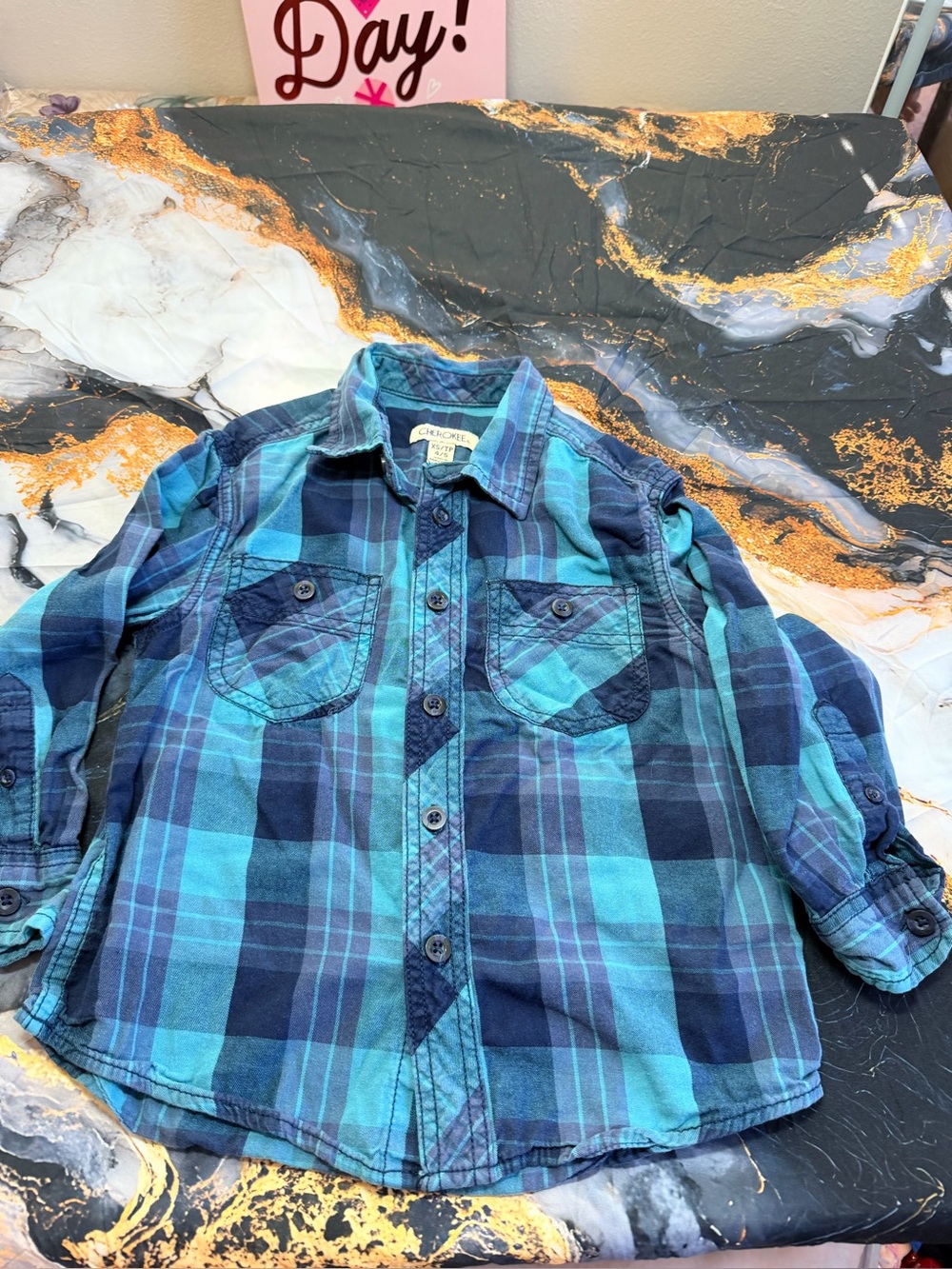 Cherokee plaid top kids size XS 4/5
